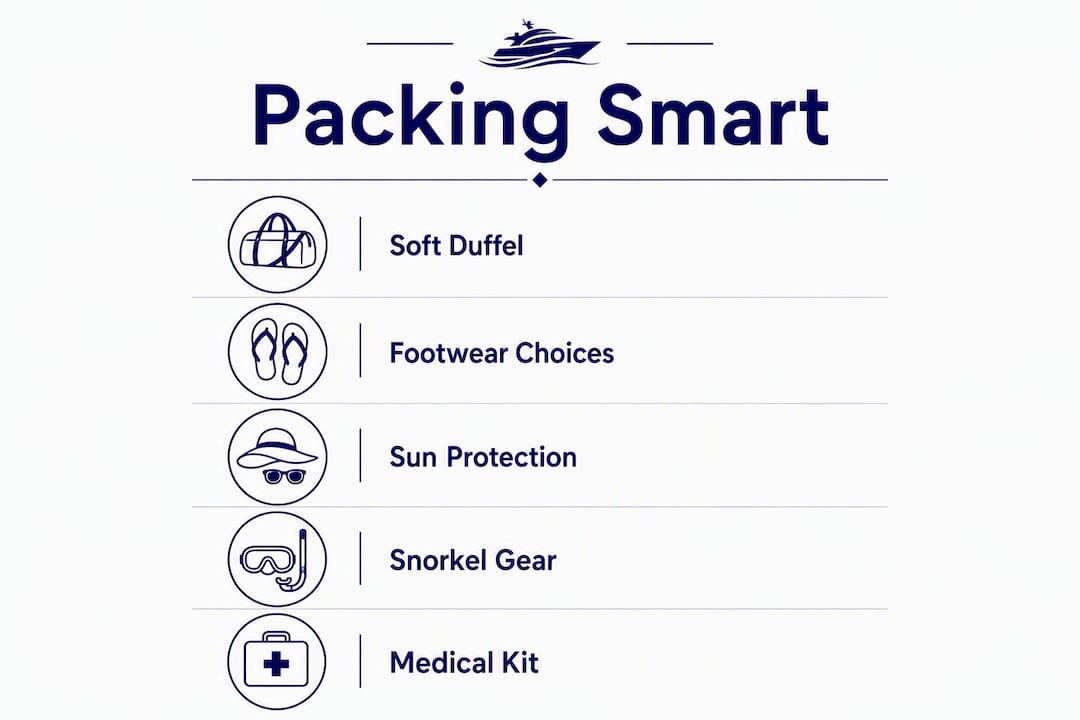 Infographic showing essential BVI yacht packing steps
