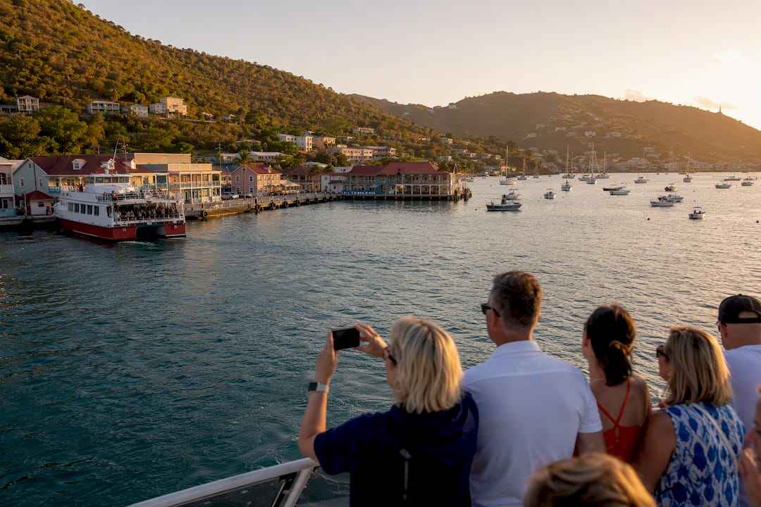Ferry arriving at Tortola harbor