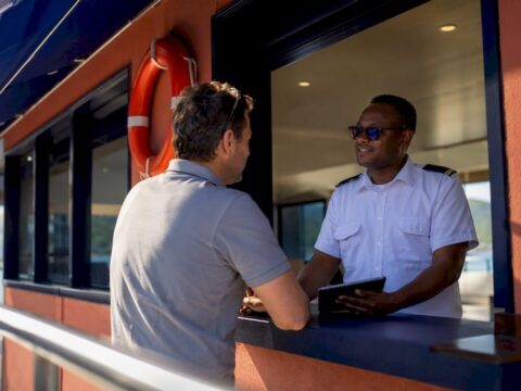 Captain completing customs clearance at BVI port