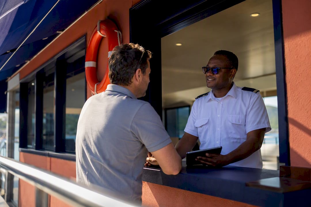 Captain completing customs clearance at BVI port