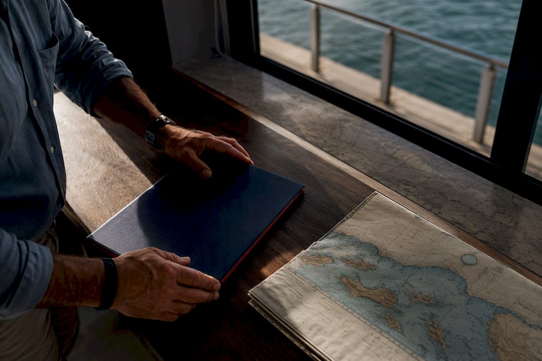 Captain organizing BVI clearance materials