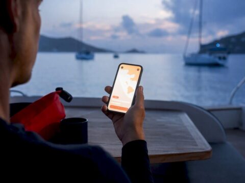 Charterer checking mooring availability at dawn