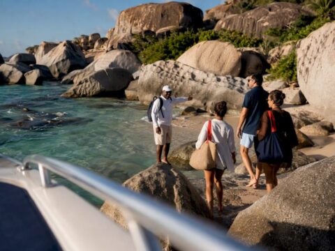 Guests arriving at The Baths shoreline