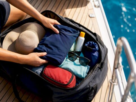 Soft duffel packed for BVI bareboat charter