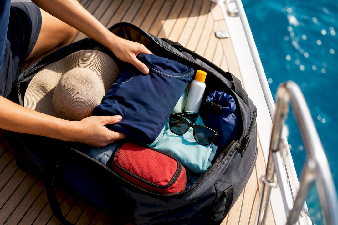 Soft duffel packed for BVI bareboat charter