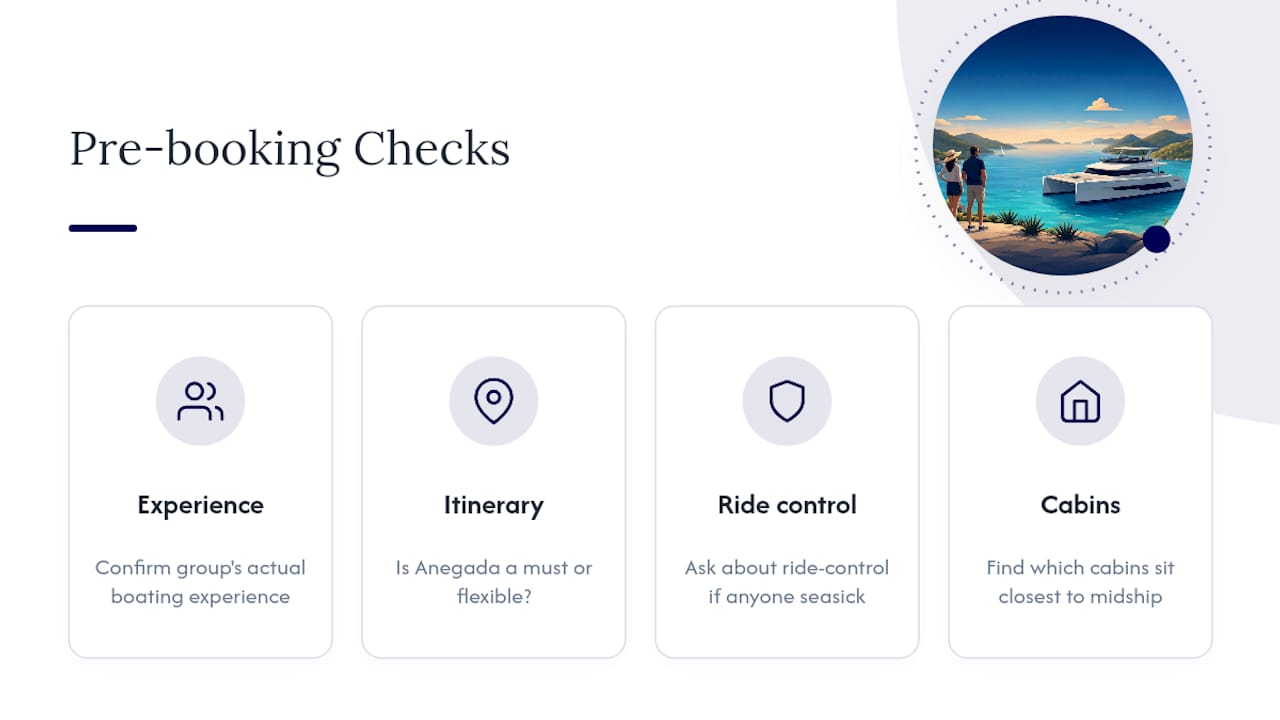 Four checks before booking a BVI powercat