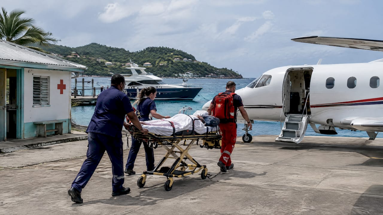 Medical evacuation route from Caribbean island