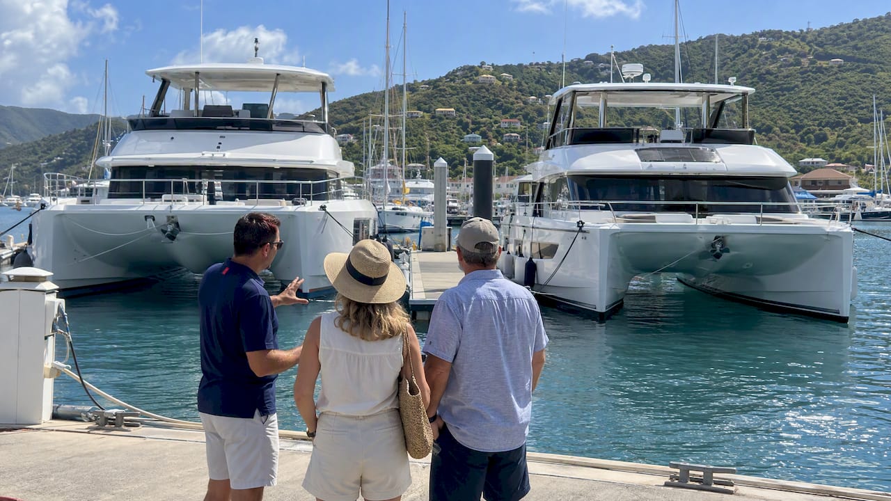 Leopard 53 and Aquila 54 in BVI marina