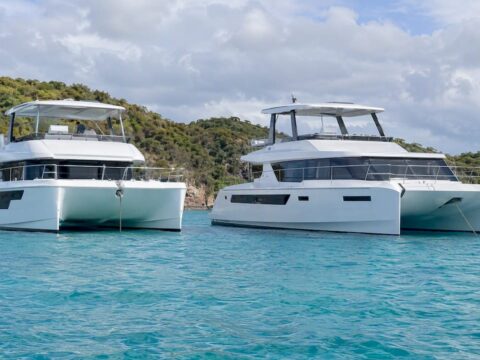 MY6 and Leopard 53 anchored in BVI