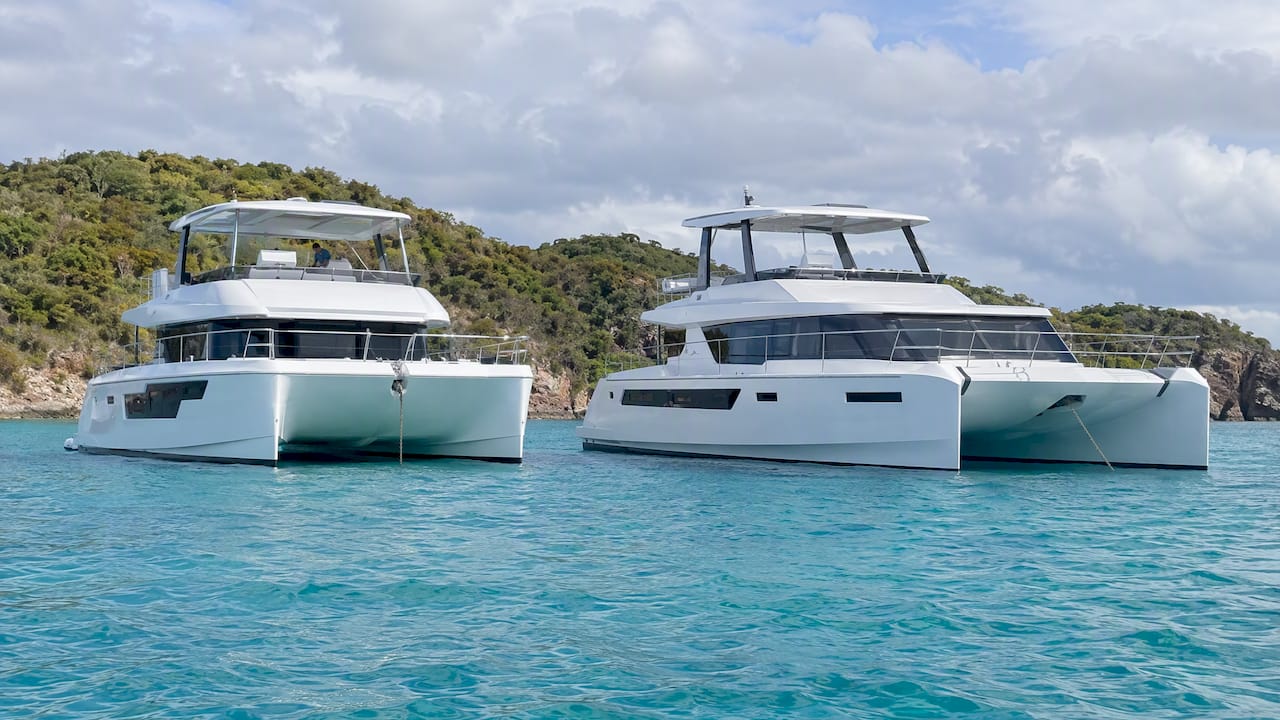 MY6 and Leopard 53 anchored in BVI