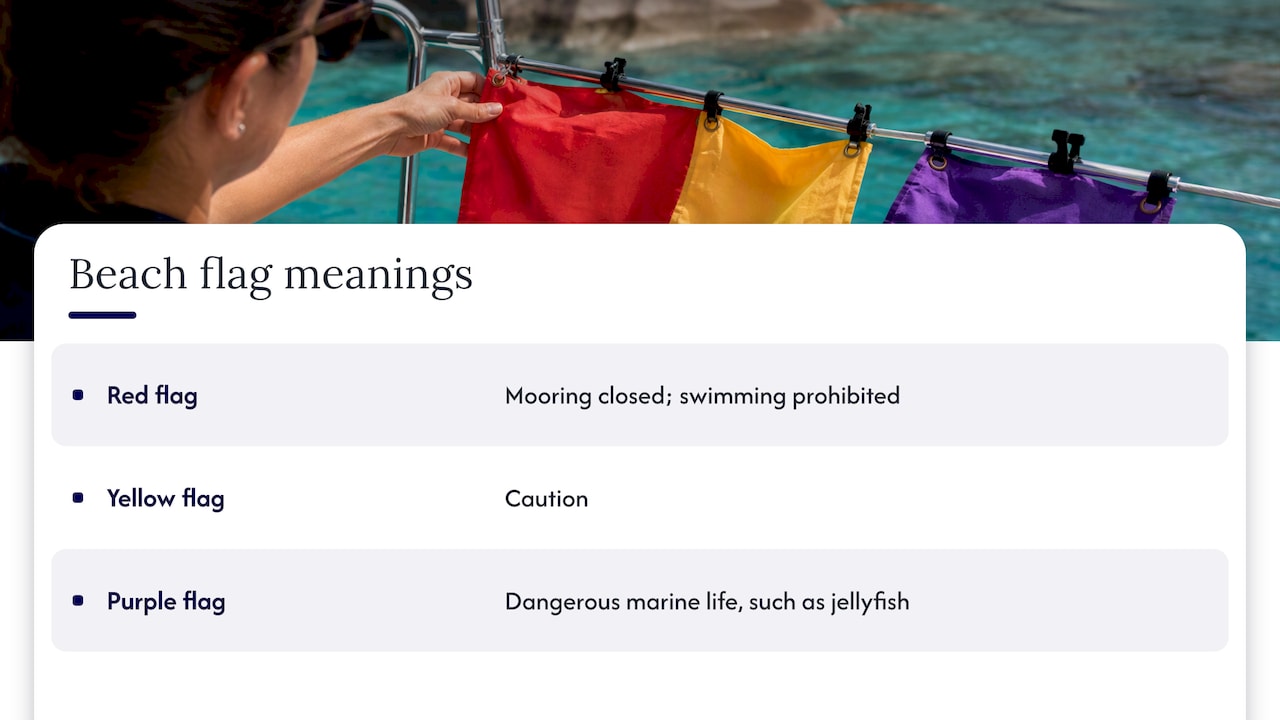 Meanings of red yellow and purple flags