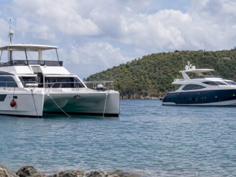 Power catamaran and motor yacht in BVI