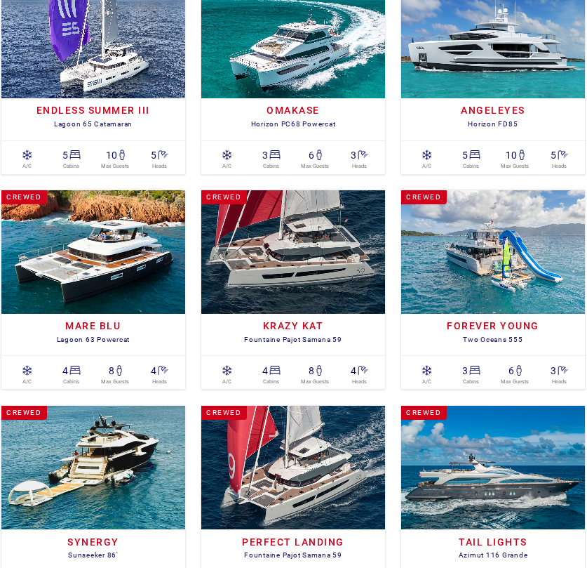 Luxury all-inclusive charter options in the BVI