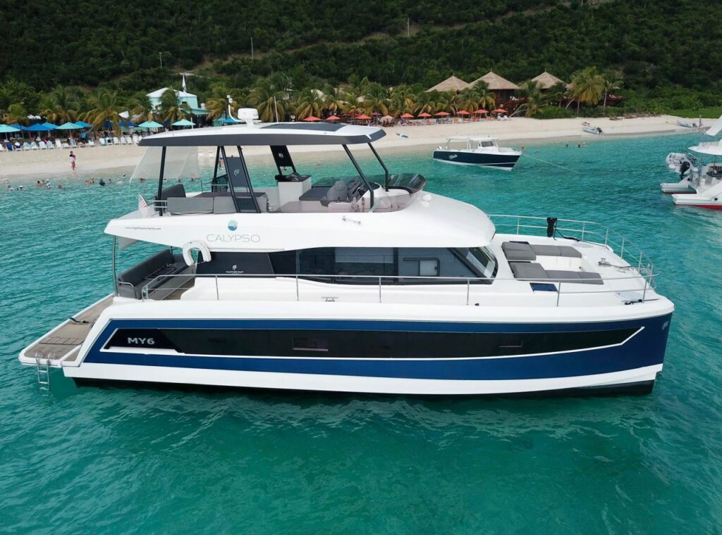 Fountaine Pajot MY44 power catamaran for six guests in the BVI