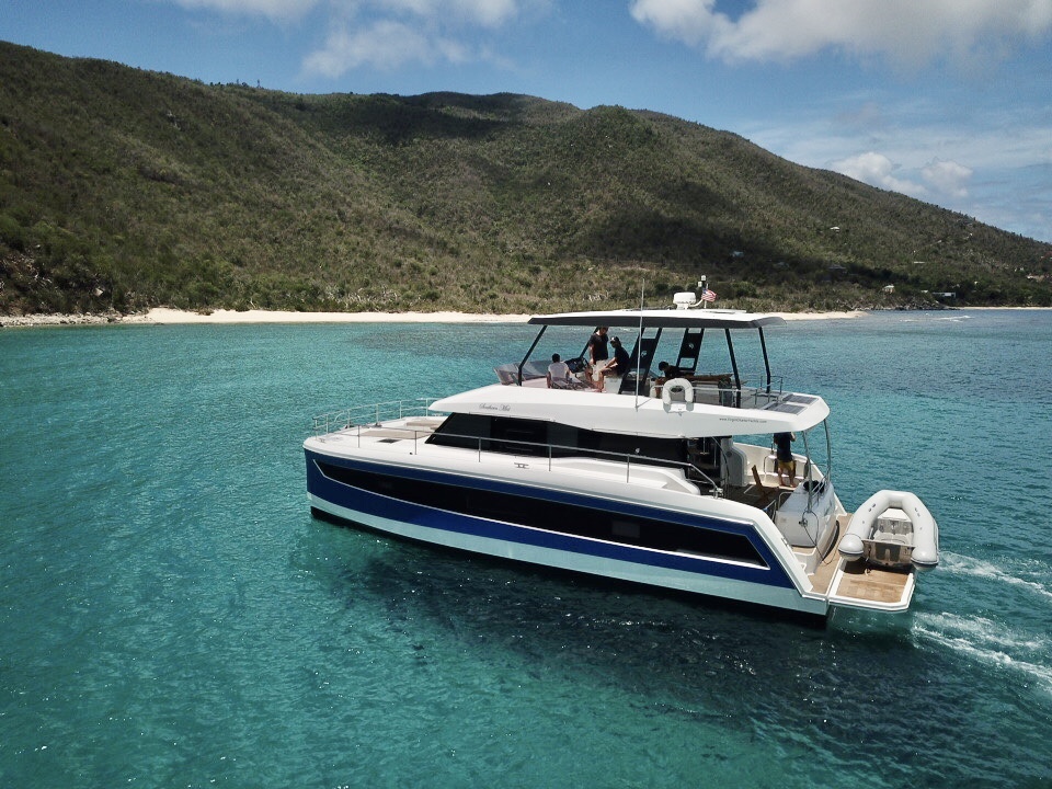 Fountaine Pajot MY6 and Leopard 53 power catamarans compared for BVI bareboat charter
